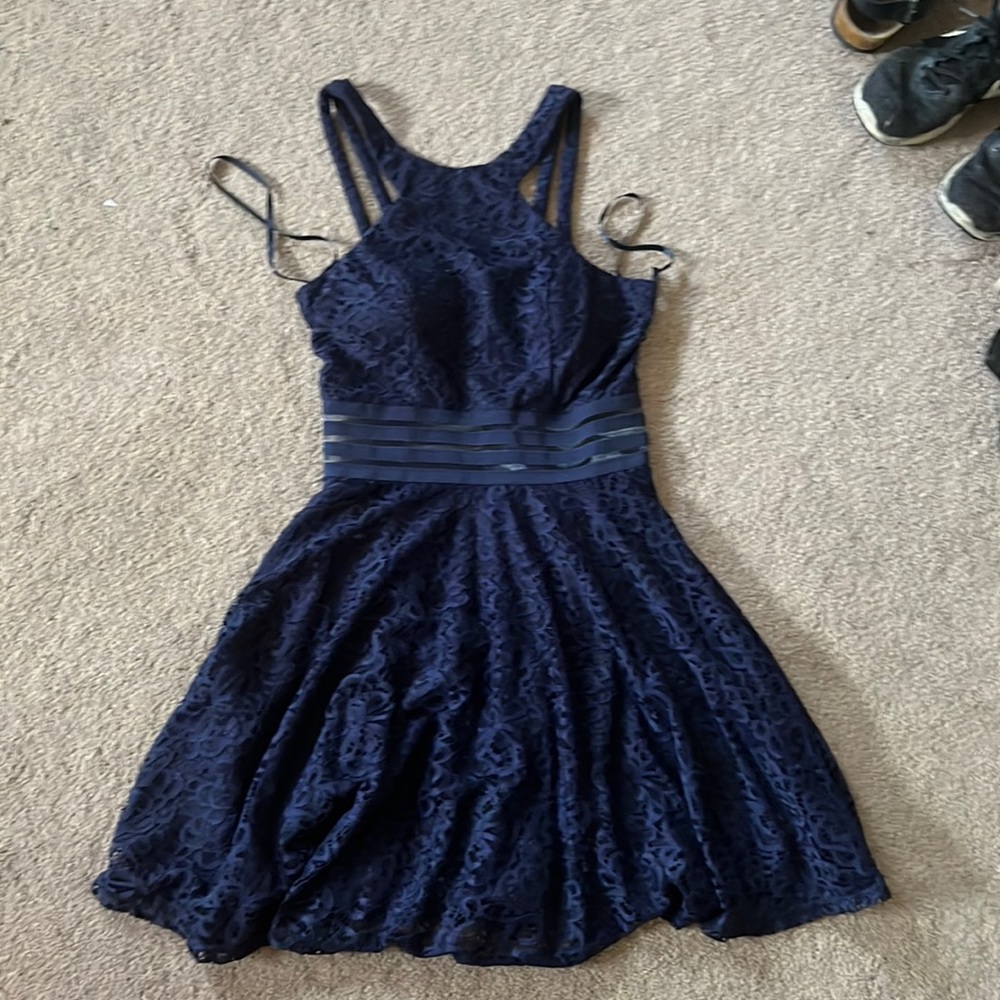 Blue Lacy Formal Dress